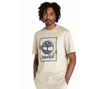 Timberland Front Seasonal Stack Logo Graphic Tee Island Fossil Talla: M | Camisetas Básicas Outlet | Hombre
