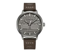Timberland Goffstown - Reloj analógico con correa de piel marrón oscuro, 3 ATM