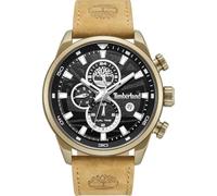 Timberland Henniker II Esfera Negra Correa de Cuero Tostado Reloj multifunción para Hombres, 46mm