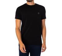 Timberland Hombre Camiseta Ajustada con Logotipo Bordado, Black Pavement