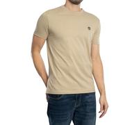 Timberland Hombre Camiseta Ajustada con Logotipo Bordado, Light Brown