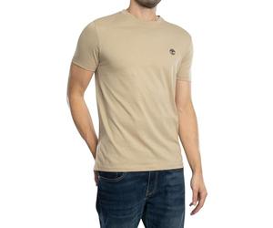 Timberland Hombre Camiseta Ajustada con Logotipo Bordado, Light Brown