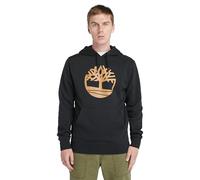 Timberland Hombre Logotipo Central Sudadera con Capucha, Navy, M