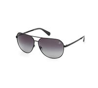 Timberland Hombre TB00029 02D Gafas de sol Metal Negro Fumar Cuadrada Polarizado
