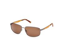 Timberland Hombre TB9300 06H Gafas de sol Metal Gris Marrón Cuadrada Polarizado