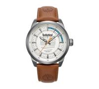 Timberland Lanigan Esfera Gris cálido Correa de Cuero marrón Reloj analógico para Hombres, 44mm