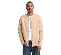 Timberland Linen Korean Collar Shirt Medium Beige Talla: L | Camisas Casuales Outlet | Hombre | Marrón