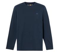 Timberland Logo Ls Camiseta - Hombre Manga Larga Bio-Algodón Azul TB0A2FQD Nuevo