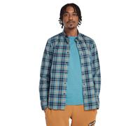 Timberland Ls Stretch Poplin Tartan Shirt Slim Storm Blue Yd Talla: S | Camisas Casuales Outlet | Hombre | Azul