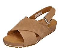 Timberland Malibu Waves Basic X Strap, Sandalias para Mujer, Beige (Medium Beige Suede), 37 EU