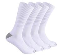 Timberland Men's 4-Pack Full Cushioned Crew Socks, White, One Size