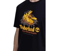 Timberland Front Boot Graphic tee Camiseta, Negro, M Hombres