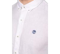 Timberland Camisa de lino entallada para hombre abotonada