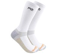 Timberland Pro 2-Pack Ribbed Logo Crew Socks Calcetines, Blanco, L para Hombre