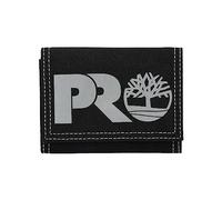 Timberland PRO Cordura - Cartera Triple de Nailon RFID para Hombre con Ventana de identificación, Color Negro (Reflectante), 11,4 x 2,5 x 7,6 cm, Cartera Triple de Nailon RFID con Ventana de