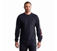 Timberland PRO FR Cotton Core Long Sleeve Pocket T-Shirt with Sleeve Logo Black SM