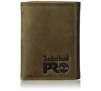 Timberland PRO Men's Leather Trifold Wallet with ID Window, Dark Brown/Pullman
