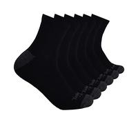 Timberland PRO Paquete de 6 Calcetines Performance Quarter Length Casuales, Negro, L (Pack de 6) para Hombre