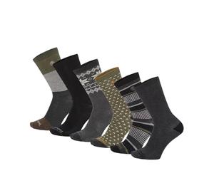 Timberland Seis pares de calcetines en caja de regalo para hombre en gris oscuro TB0A68UA052, gris oscuro, 43-45