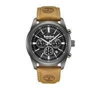 Timberland Sherbrook 45mm Reloj multifunción para Hombres Esfera Crema & Correa de Cuero marrón Oscuro