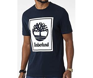 Timberland SS Stack Logo tee Color DK SPPHREWHITE Talla M para Hombre