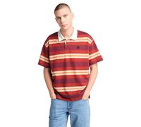 Timberland Ss Striped Rugby Polo Burnt Henna Talla: M | Polos Outlet | Hombre
