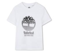 Timberland T60381 Camiseta para niño, Blanco/Negro, 14 años