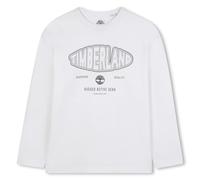 Timberland T60538 Camiseta para niño, Blanco, 8 años