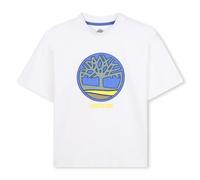 Timberland T60541 Camiseta para niño, Blanco, 8 años