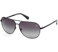 Timberland Hombre TB00029 02D Gafas de sol Metal Negro Fumar Cuadrada Polarizado