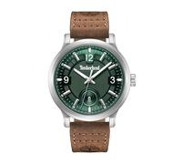 Timberland Reloj de cuarzo Driscoll para hombre, esfera verde, correa de cuero marrón TDWGB0055901