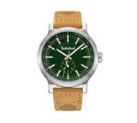 Timberland TDWGF2231002 - Reloj analógico de Cuarzo para Hombre con Correa de Piel, Verde, Moderno