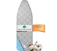 Timbley Turbo Funda Tabla Planchar 125 x 45 - Refleja Calor para Planchar rápido - Montaje fácil con elástico - 2X Acolchado cómodo | Talla L