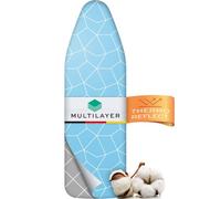 Timbley Turbo Funda Tabla Planchar 140x40 - Refleja Calor para Planchar rápido - Montaje fácil con elástico - 2X Acolchado cómodo | Talla XL