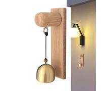 Timbre Adhesivo para Puerta, Alerta de decoración de Madera, Campanas de Puerta de Cobre para Comercio, Delantera, Tienda, Granja, jardín, Patio, hogar