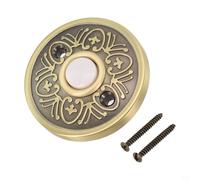 Timbre con cable con luz LED, botón de timbre de puerta delantera de metal de hierro sólido, acabado de bronce resistente a la intemperie, fácil instalación para garaje doméstico, CC 12-24 V,