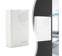 Timbre con cable para sistemas de 12 V, timbre electrónico Ding-Dong con configuración de 4 cables para control de acceso, diseño compacto (87 x 62 x 22 mm), color blanco (versión de cableado 12 V)