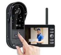 Timbre con Camara Exterior 1080P Videoportero Inalambrico con Pantalla IPS de 4,3 Pulgadas de Video, Audio Bidireccional, Visión Nocturna, 170° Gran Angular, Conexión Bluetooth, No Requiere WiFi