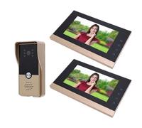 Timbre con Video con Cable con Pantalla, Sensor CMOS HD Desbloqueo con una Tecla Control Táctil Cámara de Timbre Monitor de 7 Pulgadas para el Hogar, Empresa, Apartamento, (Gold)
