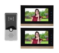 Timbre con Video con Cable con Pantalla, Sensor CMOS HD Desbloqueo con una Tecla Control Táctil Cámara de Timbre Monitor de 7 Pulgadas para el Hogar, Empresa, Apartamento, (Plata
