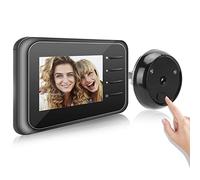 Timbre con video digital inalámbrico, cámara mirilla con monitor LCD de 2.4 pulgadas, cámara ojo de gato con monitoreo electrónico, lente HD gran angular de 90 °, visión nocturna por infrarrojos