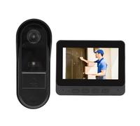 Timbre con Vídeo Visión Nocturna Inalámbrica Lente Ojo de 1080P Conversación Bidireccional IP66 Resistente Al Agua con de Intercomunicación con Pantalla de 4,3 Pulgadas para