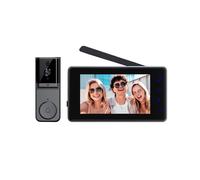 Timbre con Video y Pantalla IPS de 4,3 Pulgadas, Audio Bidireccional, Intercomunicador Visual de 2,4 GHz, Cámara con Antena