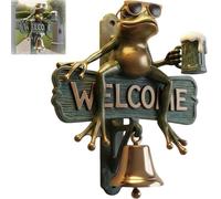Timbre De Bienvenida Chill Frog, Campanillas Viento Rana para Exteriores, Decoración Jardín Ranas Metal, Letrero Regalo Pared, Puerta Que Suena Al Abrir La Puerta, Básico Exteriores(1PC,Small)