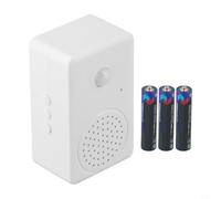 Timbre de bienvenida con sensor de movimiento con función de voz grabable para entrada de tienda, detección de infrarrojos y reproducción de audio, fácil instalación ABS blanco con batería incluida