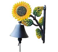 Timbre de bienvenida para montar en la pared, Timbre de hierro fundido, campana for cena, montado en la pared, flor solar, manivela manual, bienvenida doble cara