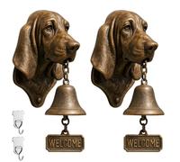 Timbre De Bienvenida Para Pastor Alemán, West Highland White Terrier, Dóberman, Vintage, Con Forma De Cabeza De Carlino Para Jardín(Basset Hound,2PCS)