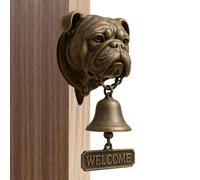 Timbre de bienvenida para perros, timbre de bienvenida para perros boxer bulldog, campana colgante de resina, adorno colgante de anillo de puerta, letrero exterior para puerta principal, porche, hogar