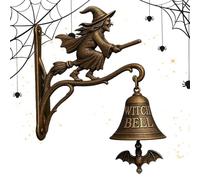 Timbre De Bruja De Halloween, Vintage Halloween Witch Doorbell, Decoración De Pared con Escoba para Exteriores, para Puerta De, Porche, Portón, Inauguración, 12x18 Cm