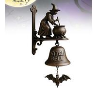 Timbre De Bruja Vintage De Halloween, Campanas De Bruja Montadas En La Pared con Escoba, Campana Decorativa Colgante Manual, Timbre de Bruja, Timbr-e Casa Decorativo para Porche, Jardín, Uso Diario
